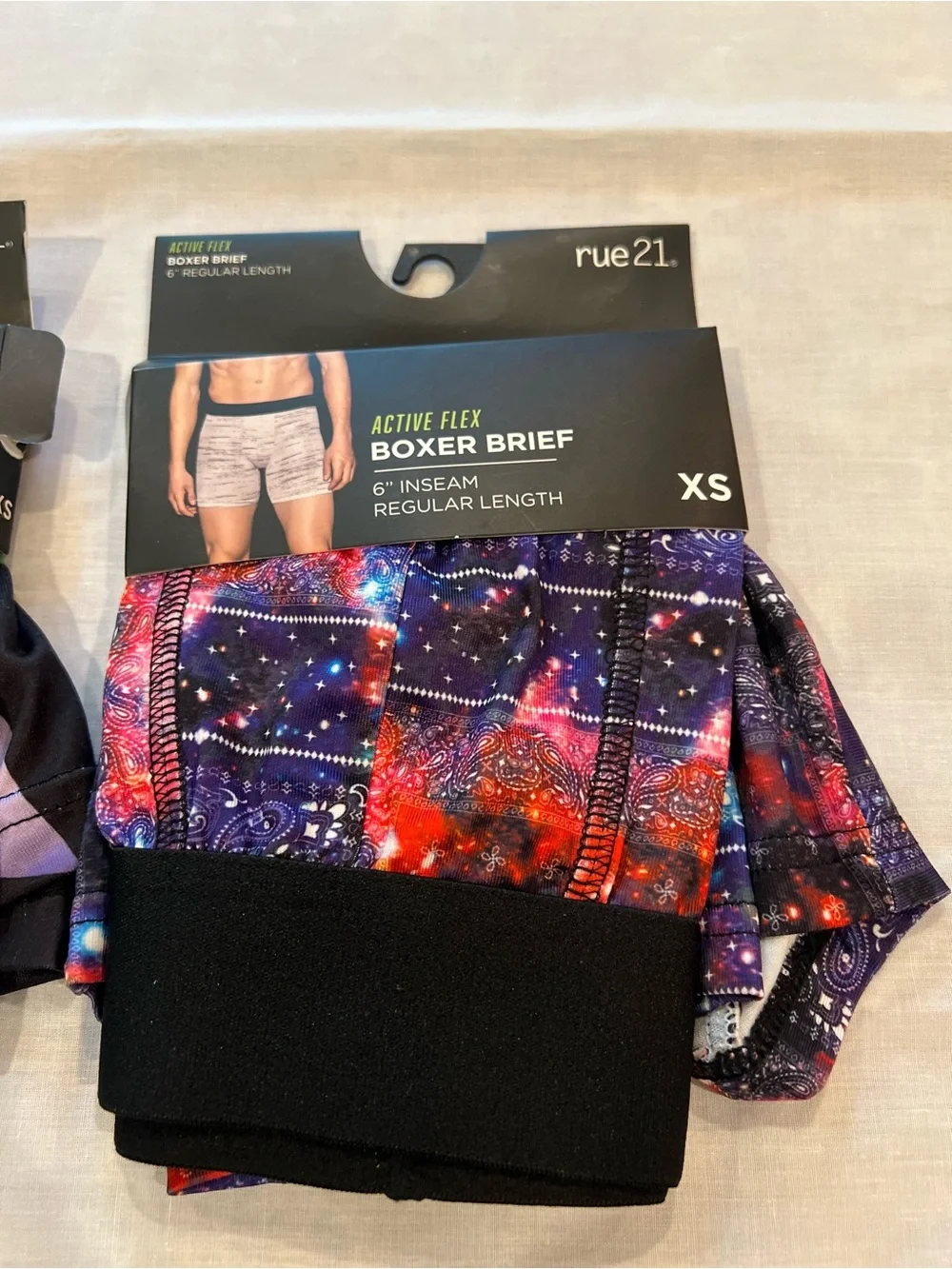 2 Pairs Rue21 Multicolor Men's Boxer Briefs - Sz Extra Small